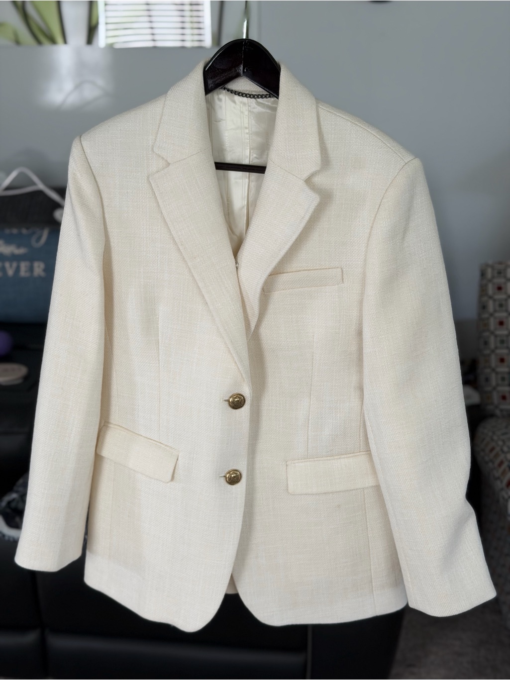 The Kooples Cream White Jacket With Black Tags